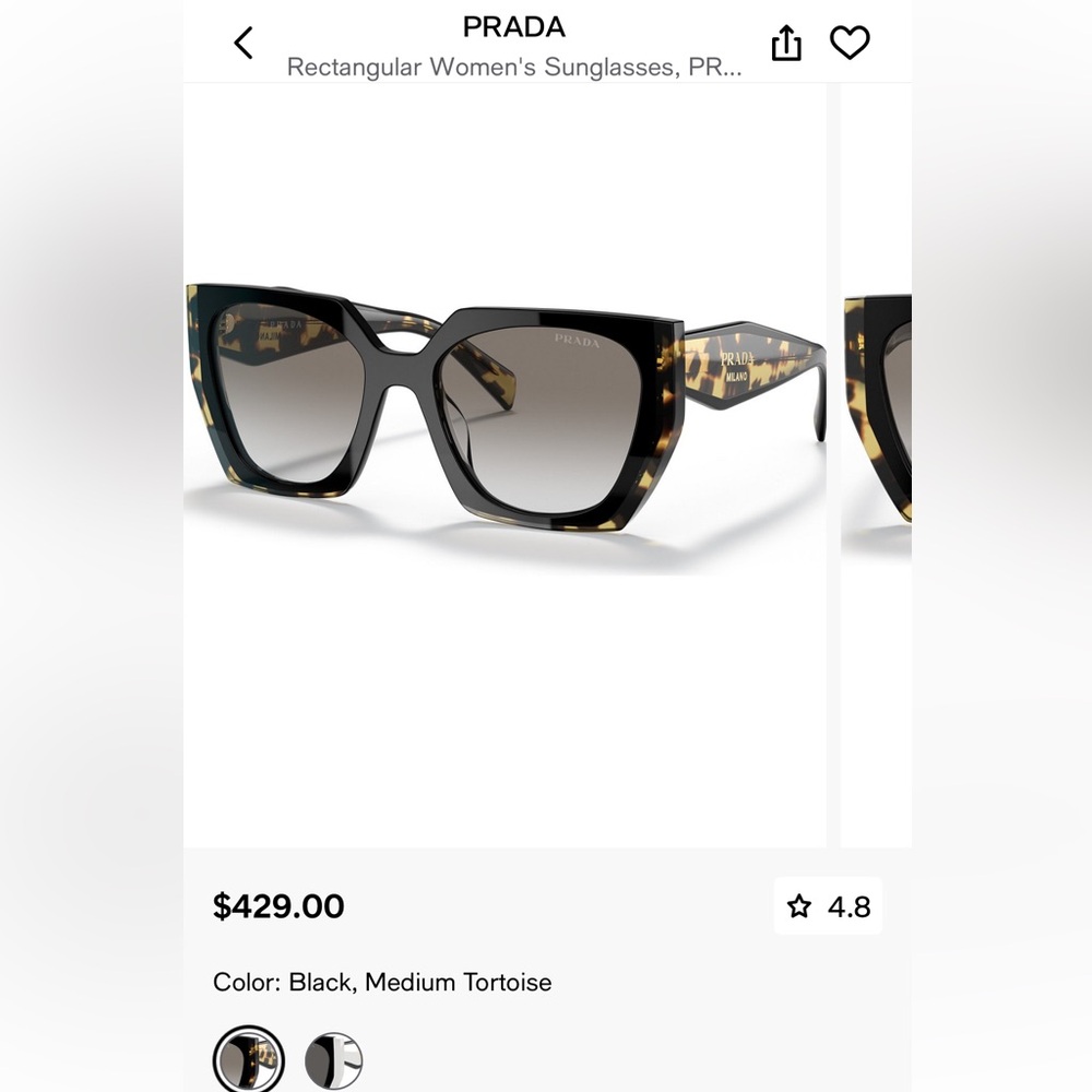 Prada Women's Sunglasses in Black and Tortoise